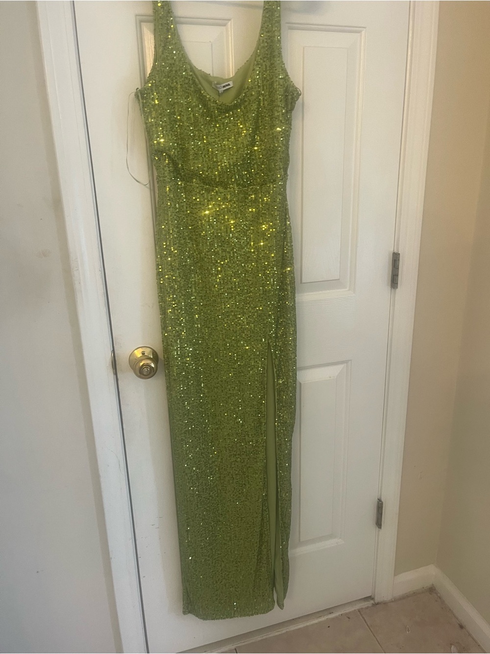 Fashion Nova Olive Green Sequin Maxi Dress - Picture 6 of 7